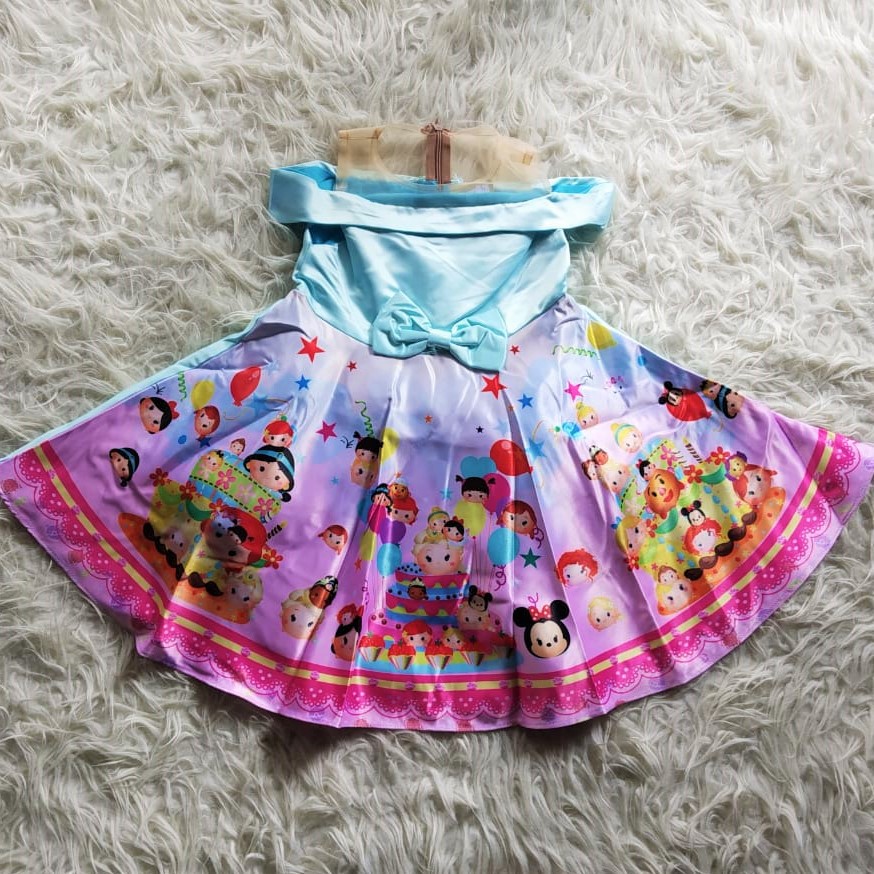 DRESS ANAK IMPOR PINK TSUM TSUM STROWBERRY MA23I