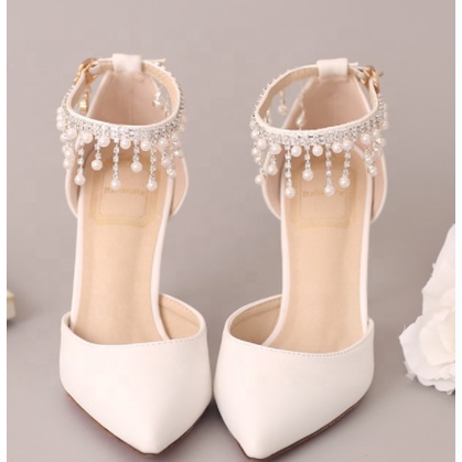 SHOES PEEP TOE BUCKLE STRAP HEELS SEPATU PENGANTIN SHOES