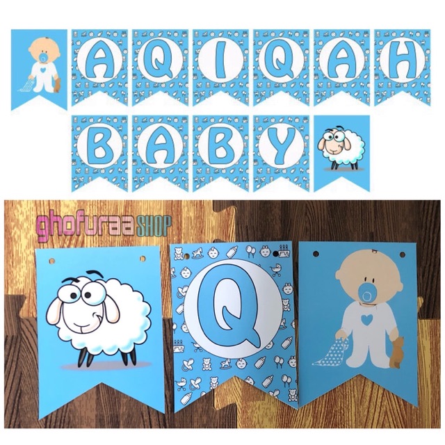 Paket Dekorasi AQIQAH - Paket Aqiqah - dekor aqiqah baby boy girl - banner custom