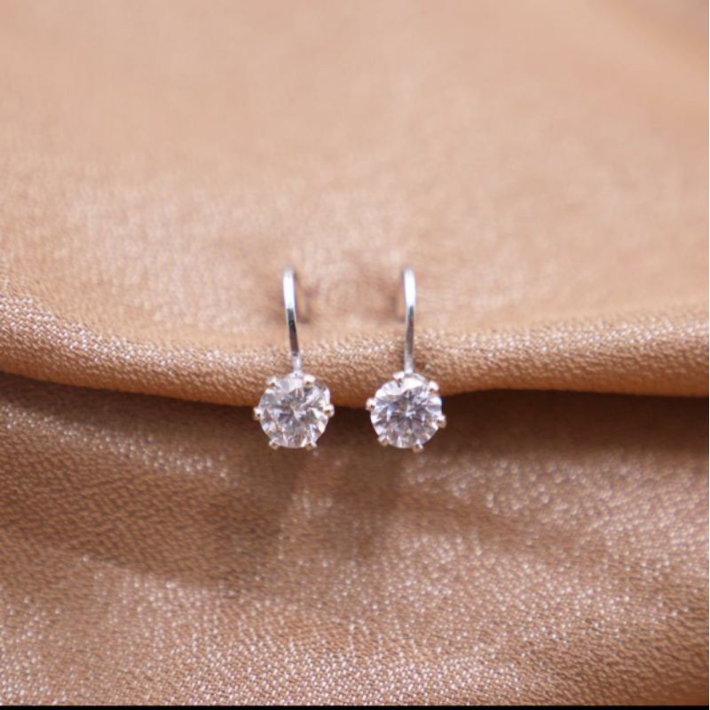 Anting jepit titanium berlian xuping silver N01092004