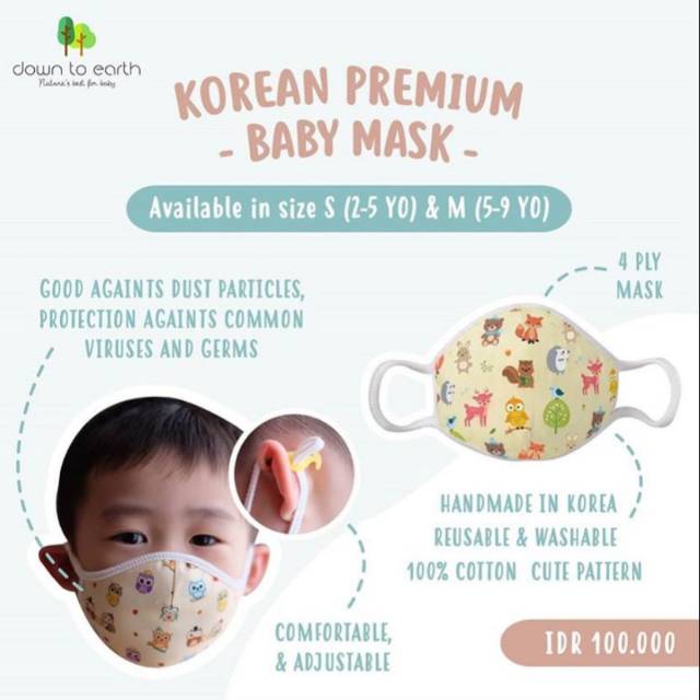 Masker Anak Korea 4ply Korean Premium Kids Mask 4 Lapis Benian