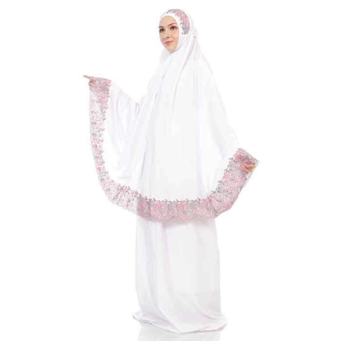 Mukena Khadijah - Putih, bordir