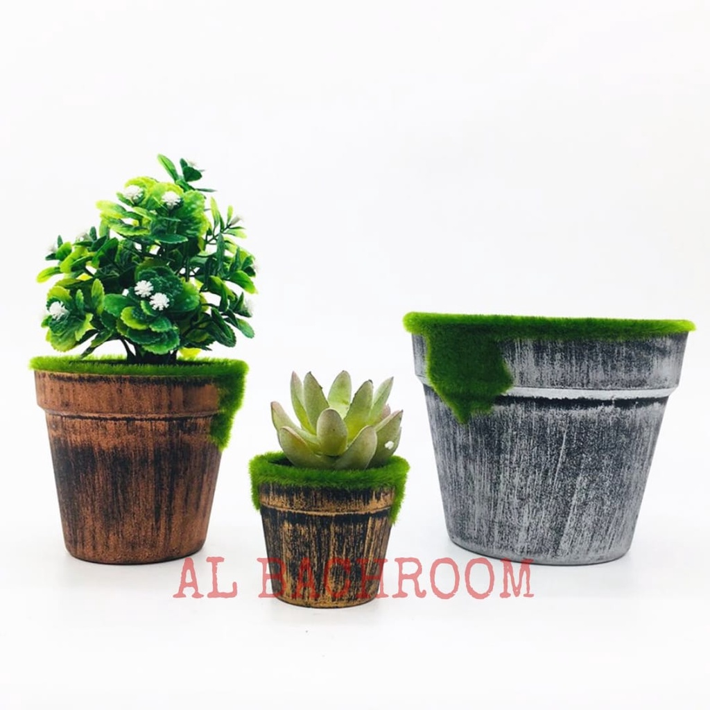 P001 POT PLASTIK BUSA LUMUT P01-0 7CM POT BUNGA PLASTIK ARTIFICIAL