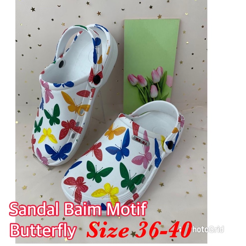 Sandal Baim Motif Wanita Butterfly New Arrival