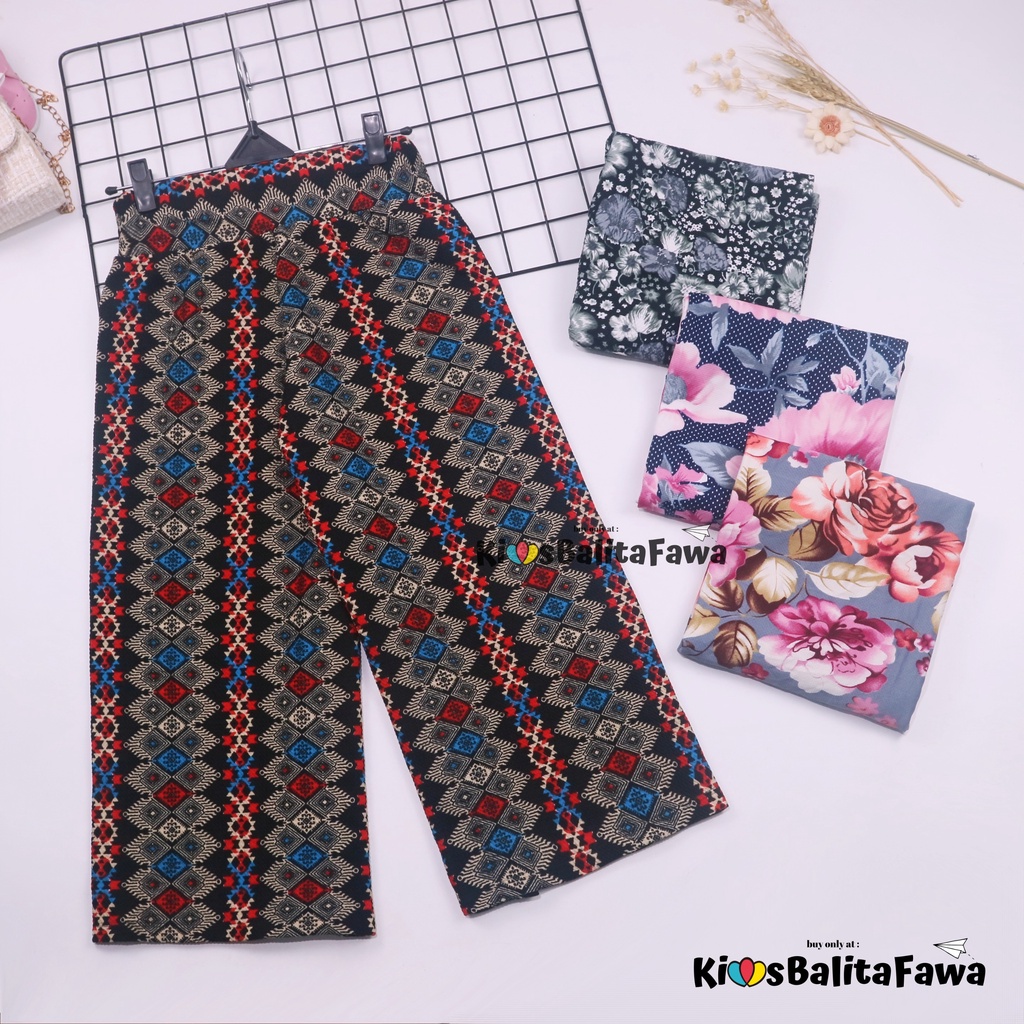 [MOTIF] Kulot Sasa 10-12 tahun / Panjang Cullotes Pants Adem Bawahan Harian Anak Perempuan Cewek 7/8