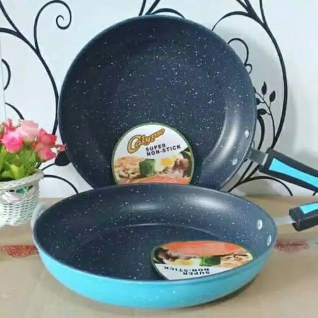 TEFLON CALYPSO WARNA 20CM 22CM 24CM FRY PAN WAJAN ANTI LENGKET