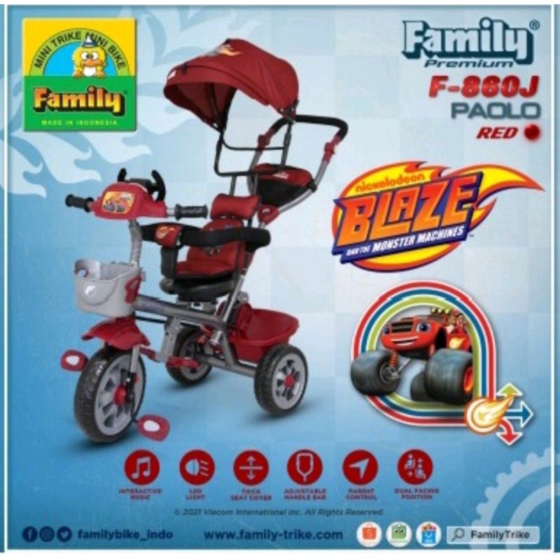 Sepeda anak roda tiga Family F-860 J PAOLO