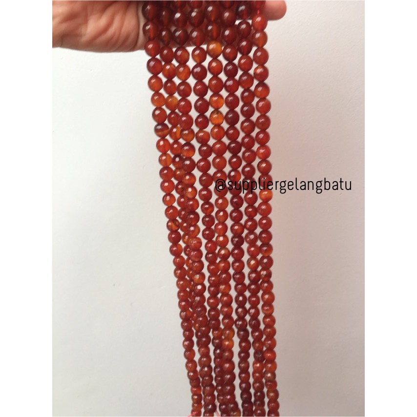 batu orange carnelian FACETED BEAD 10mm akik bacan oren tembus premium aksesoris fashion craft