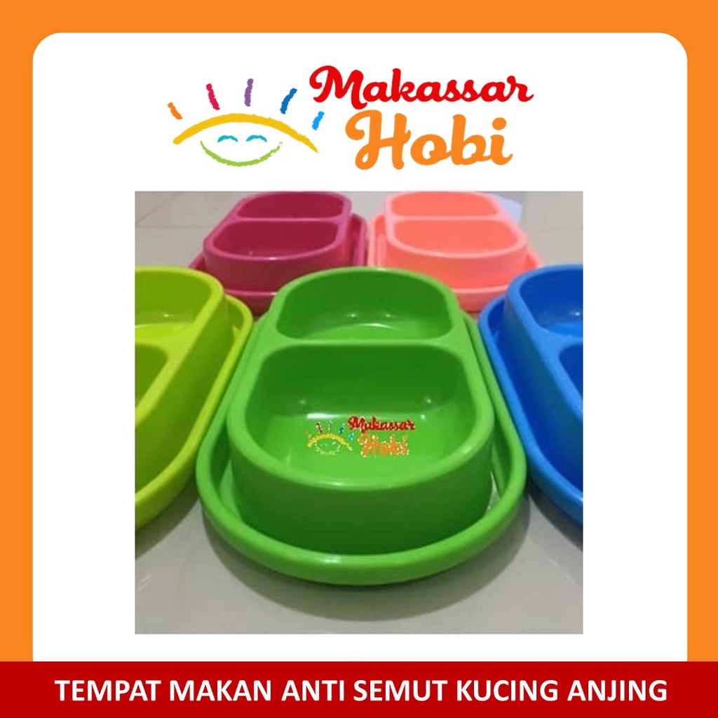 Tempat Makan Anti Semut Kucing Anjing Mangkuk Mangkok DOUBLE Bowl