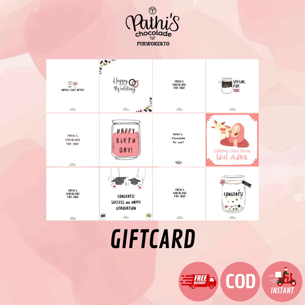 

GIFTCARD CUSTOM HADIAH/KADO/HAMPERS PATHIS CHOCOLADE