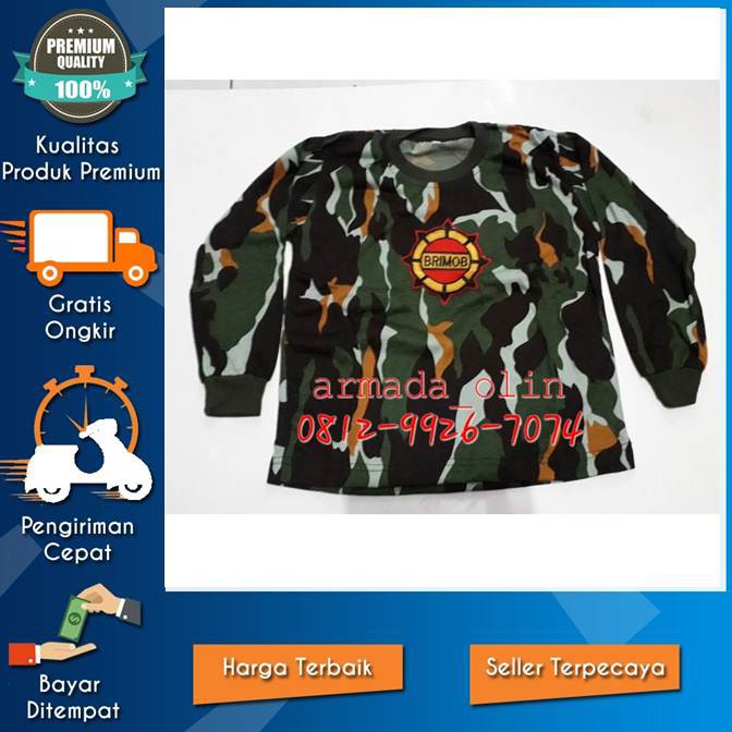PUSATNYA KAOS ANAK LORENG BORDIR BRIMOB | STELAN ANAK OLN