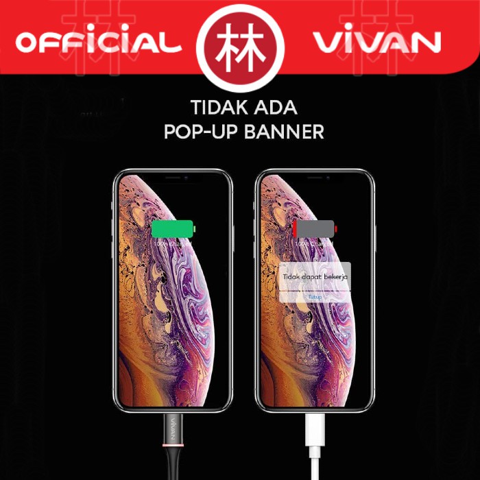 Vivan VDL100 Data Cable Lightning With LED Light 2.4A