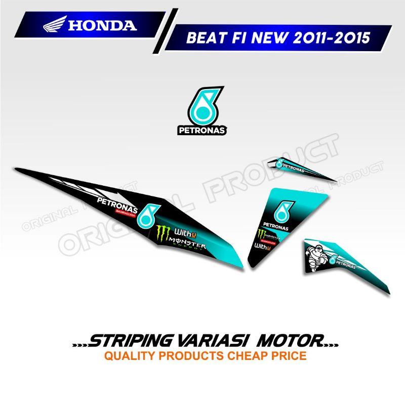 Striping stiker motor HONDA BEAT FI tahun 2012 - 2015 lis model PETRONAS