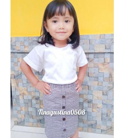 CODEDd2D7--rok YAya pendek/motif kotak kotak anak 1-8 tahun