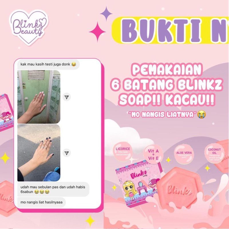 READY STOCK BLINKZ SOAP WHITENING SABUN PEMUTIH BADAN BPOM