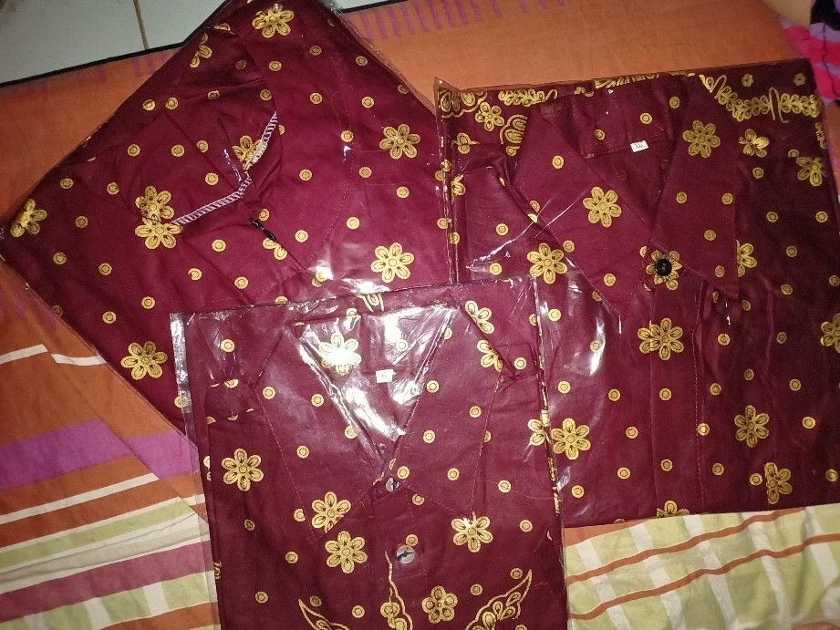 Batik Couple Keluarga Sania Ruffle Ori Ndoro Jowi Dnt Motif Matahari Merah