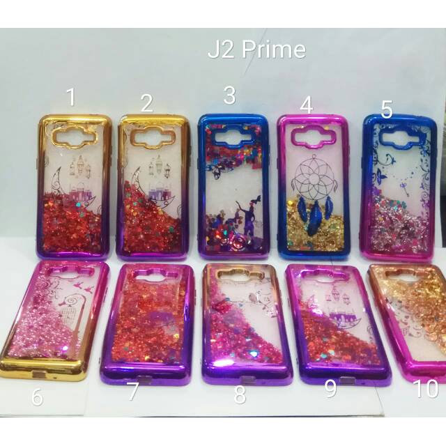Case water glitter chrome samsung J2 prime