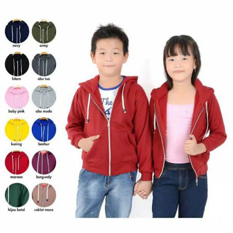 jaket hoodie anak zipper jaket hoodie resleting anak polos