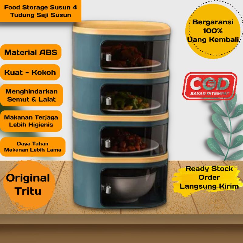 YLO - Tritu Food Storage 4 Layer Tudung Saji 4 Susun Wadah Penyimpan Makanan Sayur dan Lauk Modern K