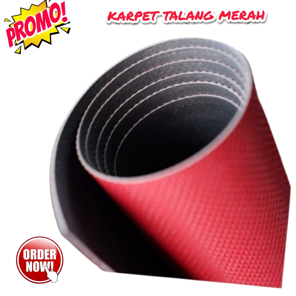 Alas Karpet Talang Atap Seng Plafon Tebal Ukuran 55cm Merah Hitam Anti Bocor Per meter meteran