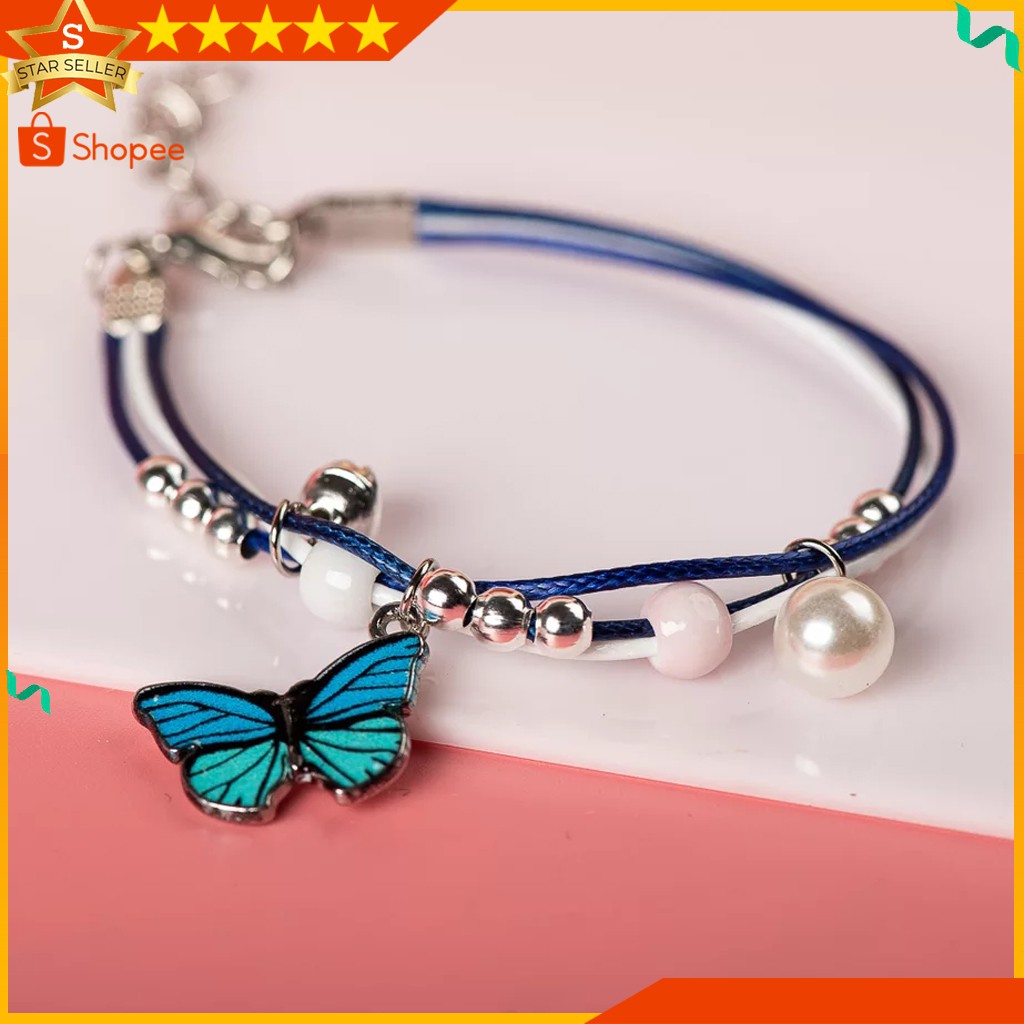 GELANG ADJUSTABLE MULTILAYER MOTIF KUPU-KUPU/BUTTERFLY BRACELETS FASHION JEWELRY GELANG WANITA-1