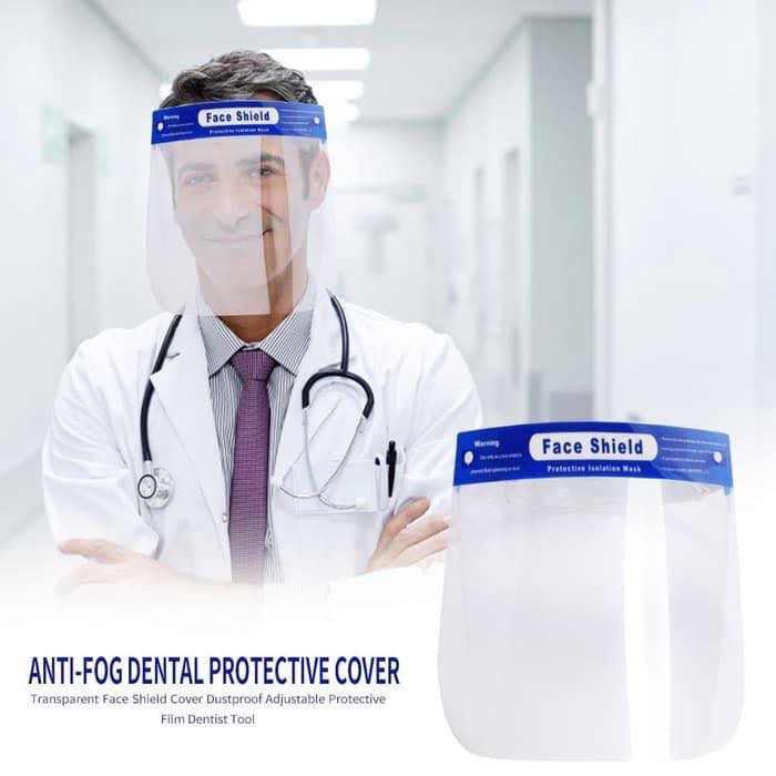 Face Shield Dewasa Anti Virus Bahan Tebal Pelindung Wajah Full Face Shields Bisa Buka Tutup Kaca