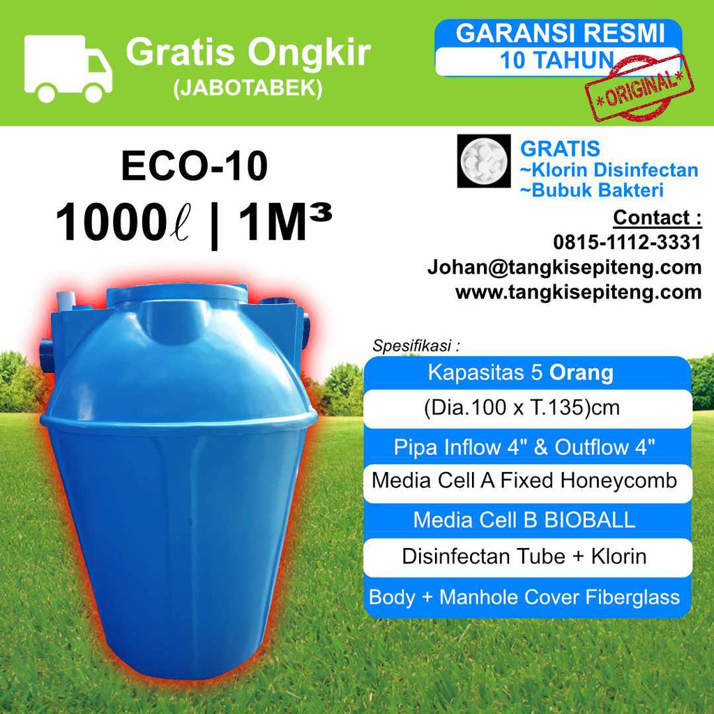 Jual Vertikal Septic Tank Bio 1000 Liter 1m3 Indonesia Shopee Indonesia