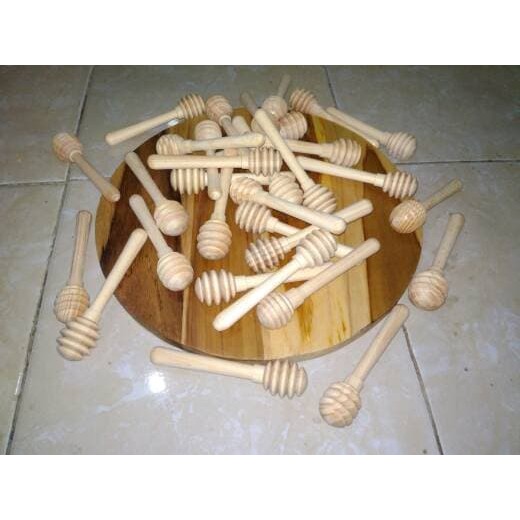 Honey Dipper: Sendok Madu Kayu Pinus Mini - 10 cm