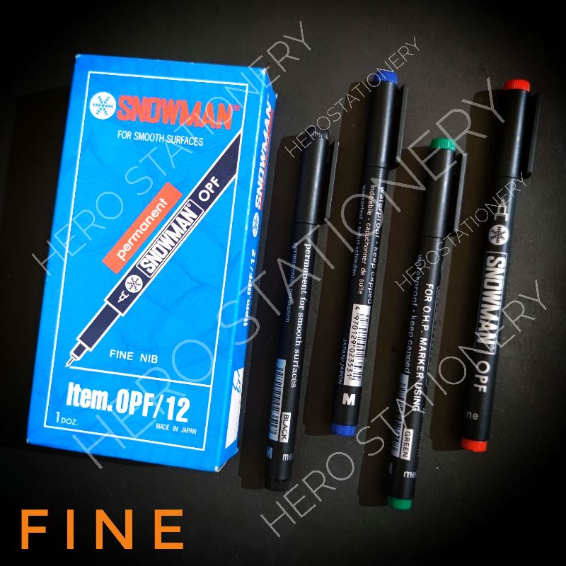 Spidol marker permanen OHP snowman fine tip OPF/12