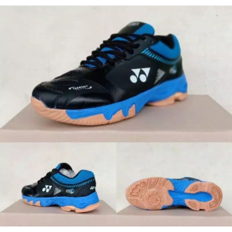 (COD) SEPATU OLAHRAGA BADMINTON YONEX MENS POWER CUSHION 6 BLACK BLUE