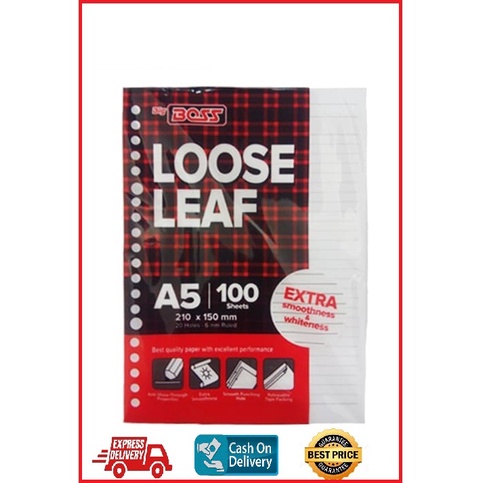 

LOOSE LEAF ISI KERTAS FILE UKURAN A5 BOSS 100 LEMBAR