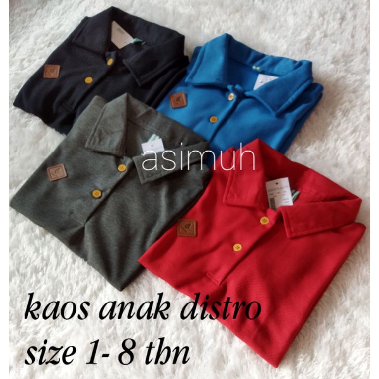 Kaos atasan anak laki laki kerah polo import usia 1 2 3 4 5 6 7 8 tahun