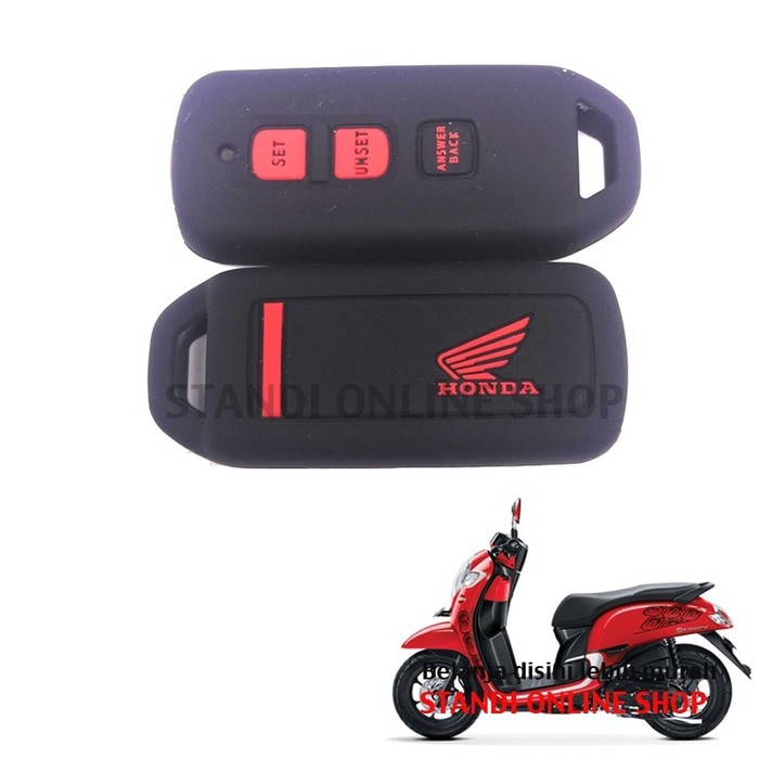 Kondom Kunci Silikon Remote Keyshirt Motor Honda All New Scoopy Hitam