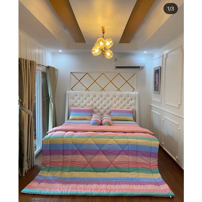 Sprei pelangi Bahan Katun esra Homemade
