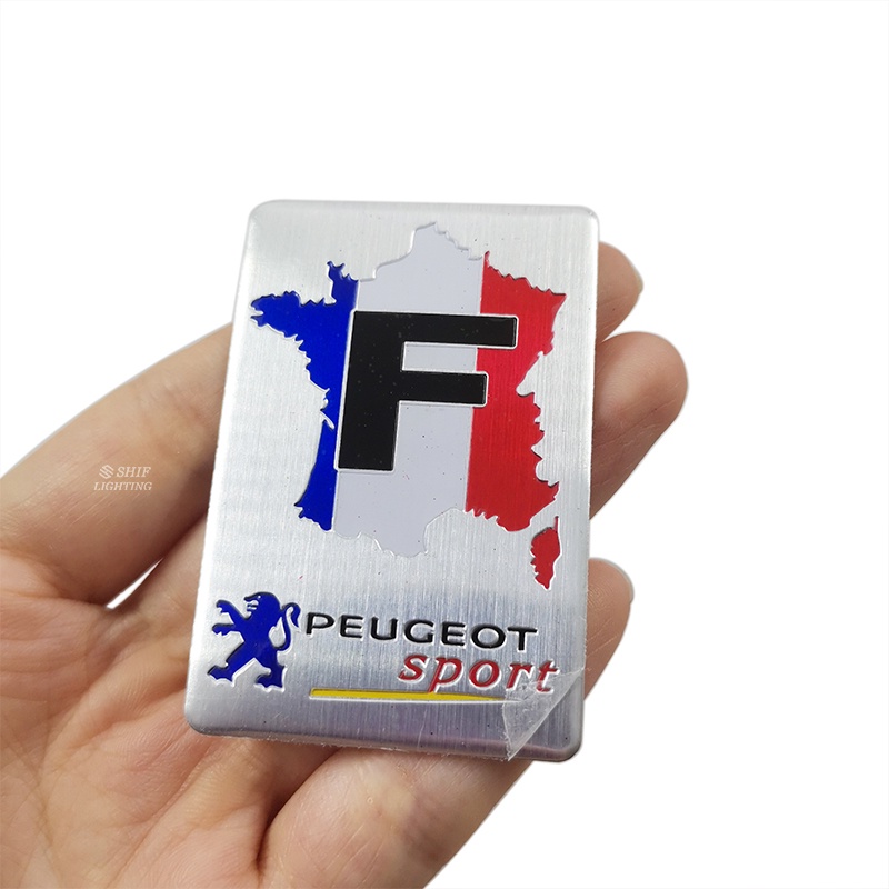 1pc Stiker Emblem Logo PEUGEOT SPORT Bahan Aluminum Untuk Bagasi Belakang Mobil PEUGEOT