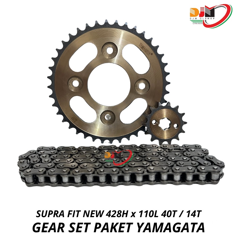 Gear Set Paket SUPRA FIT NEW KTL 428H 110L 40T 14T Original Yamagata