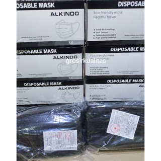 Masker Hitam Korea Cantol Earlop 3 Play 50 Pcs Black ...