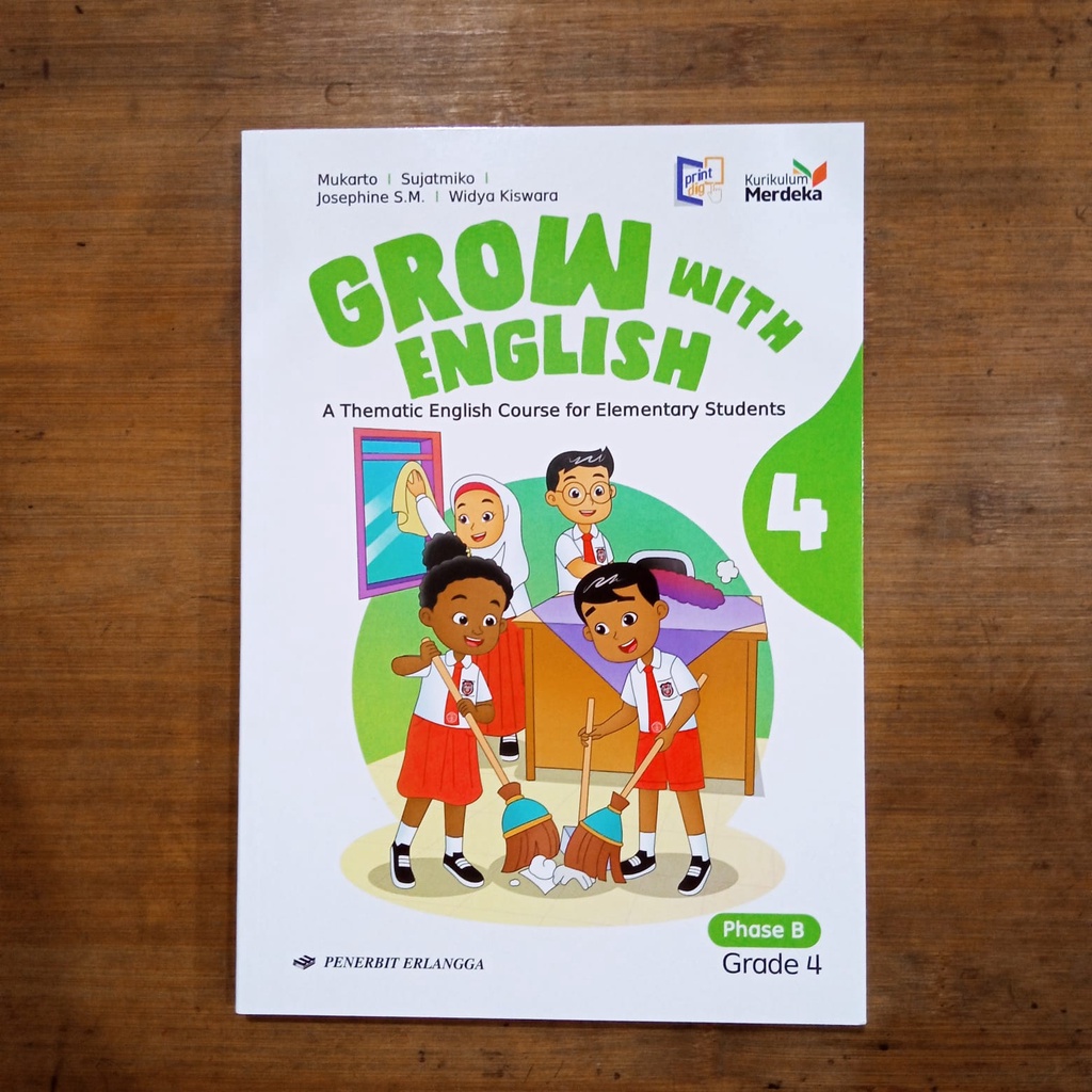 Jual GROW WITH ENGLISH KELAS 4 SD / MI ERLANGGA MUKARTO KURIKULUM ...