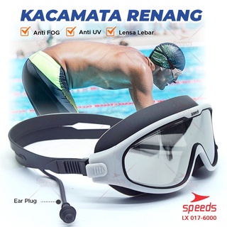 SPEEDS Kacamata Renang Dewasa Swimming Googles Snorkling Remaja Anti FOG Anti UV Big Frame 017-6000