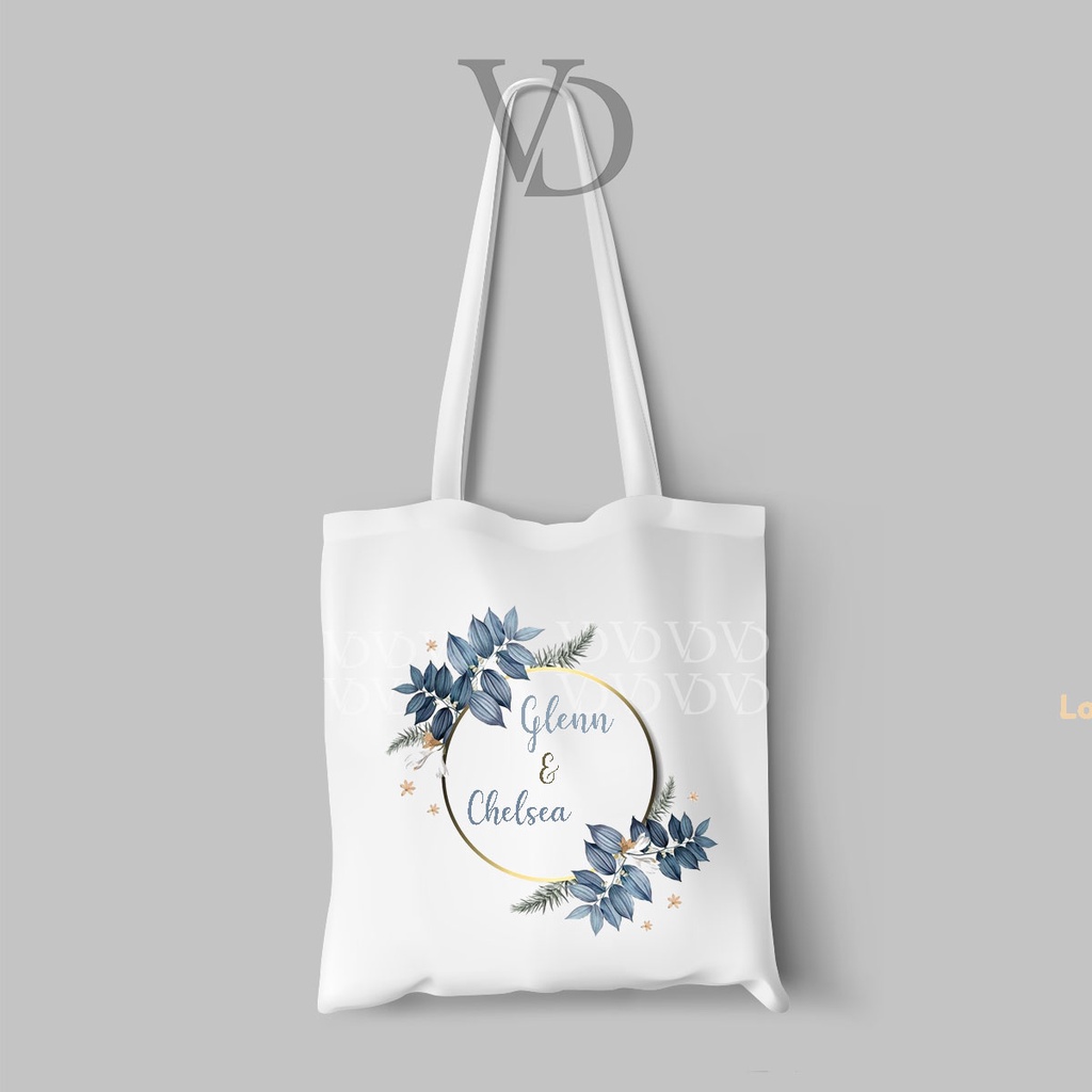 CUSTOM NAMA / TOTE BAG LINE BAHAN KANVAS MOTIF nama / SOUVENIR WEDDING /  korean TOTE BAG / hadiah wedding / custom tote bag nama