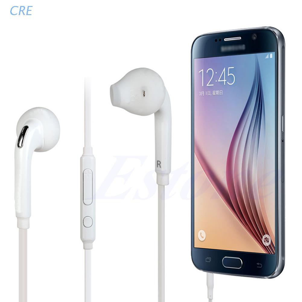 Cre Headset Earphone In-Ear Dengan Mic Untuk Samsung Galaxy S6 Edge S5 S4 I9800