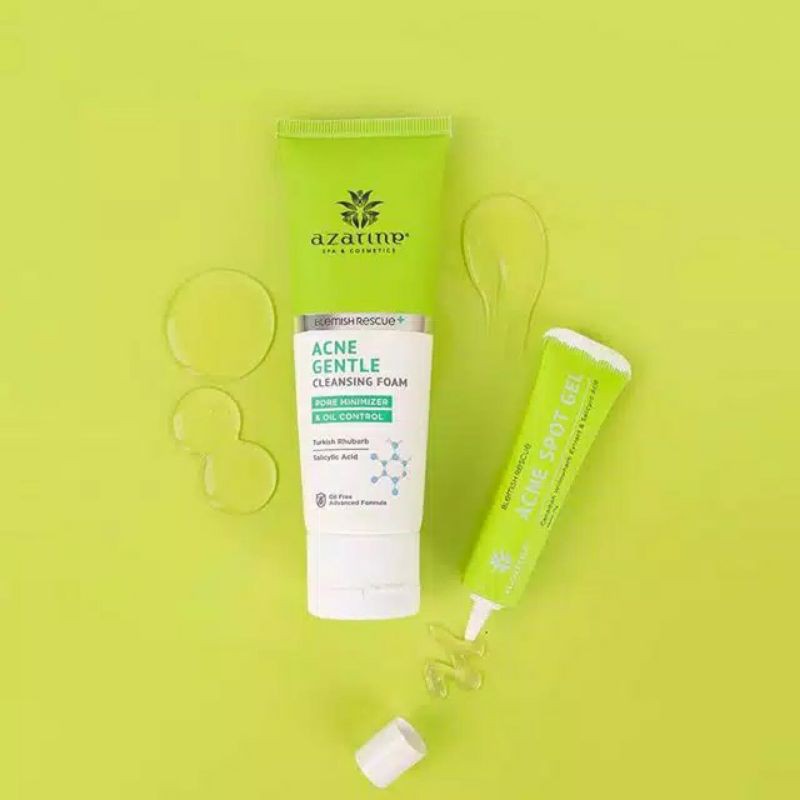 PAKET LENGKAP PL AZARINE ACNE FACE WASH PEELING SERUM CREAM WHITENING SCRUB