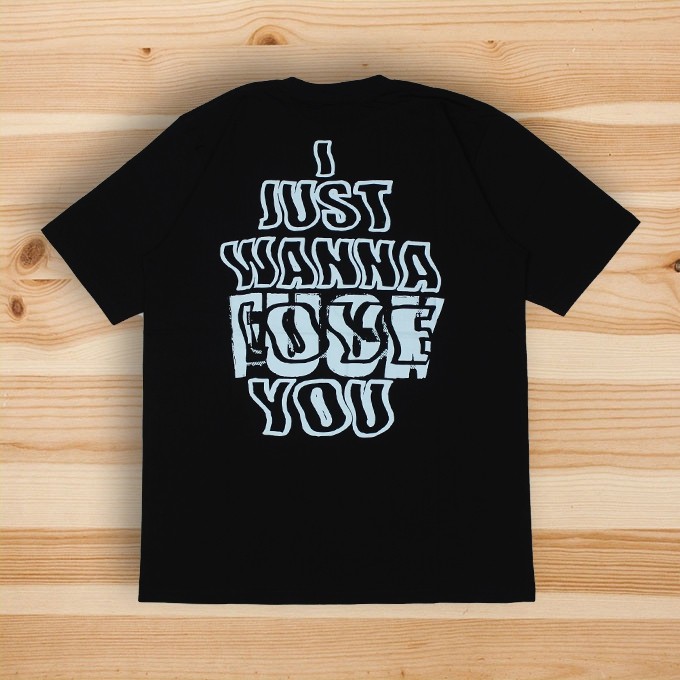 KAOS TSHIRT FUCKING RABBITS I JUST WANNA LOVE YOU FONT TEXT PRINTED TEE