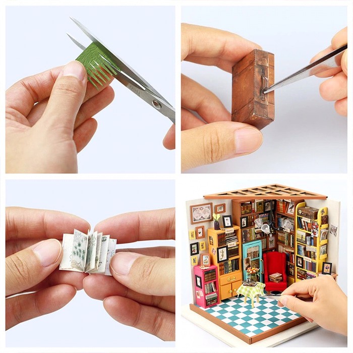 READY STOCK Doll house miniature rumah boneka diy bookstore toko buku