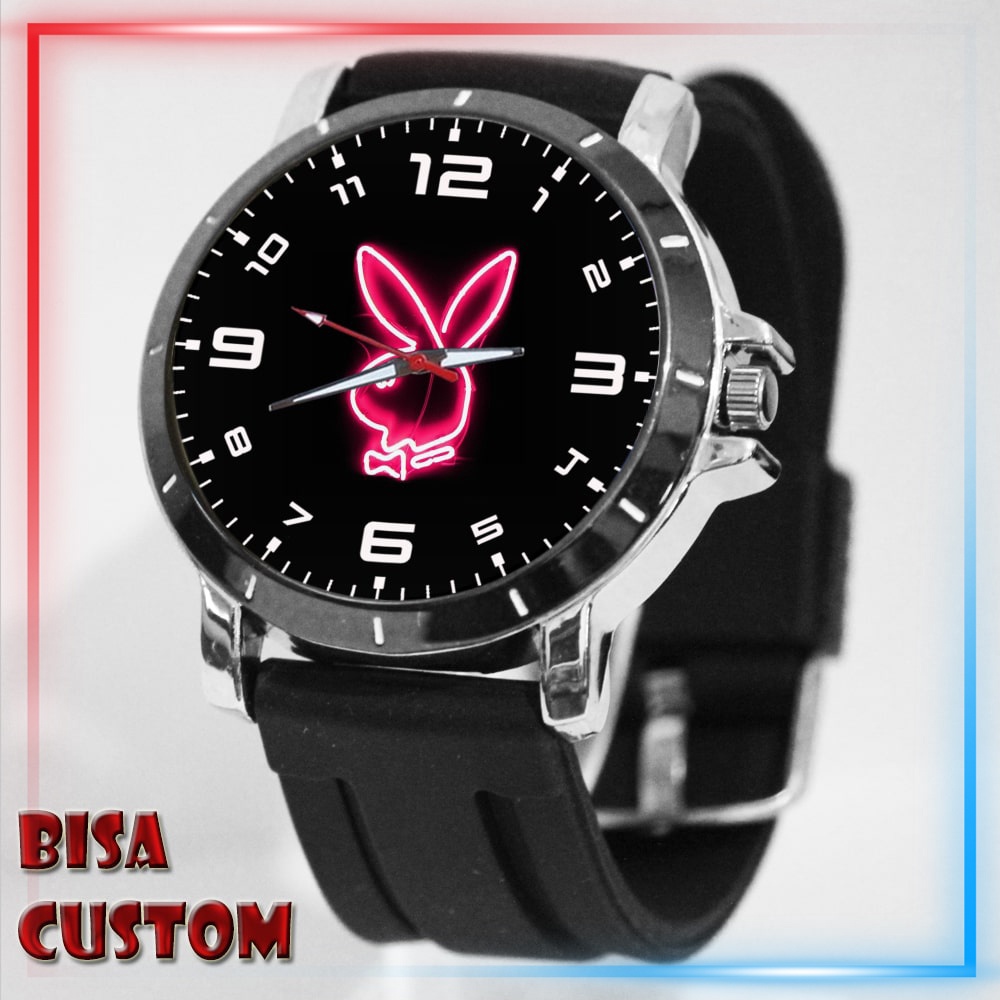 Jam Tangan Rubber Custom Pria / Wanita Neon Playboy