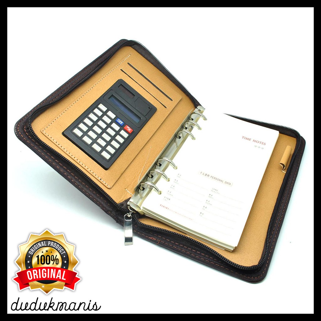 

Buku Catatan Binder Note Cover Kulit Dengan Kalkulator PER-091