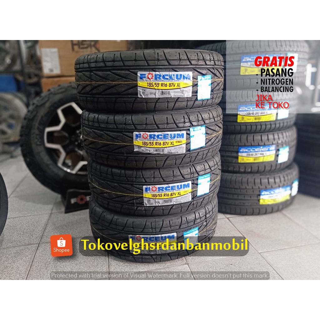 BAN MOBIL TUBLES RING 16 FORCEUM 185 55 R16 HEXA BAN MURAH AWET BUKAN DUNLOP GRATIS PASANG DI TOKO