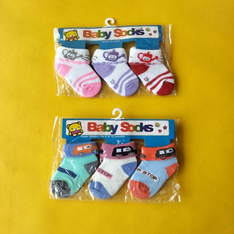 3 pasang kaos kaki bayi