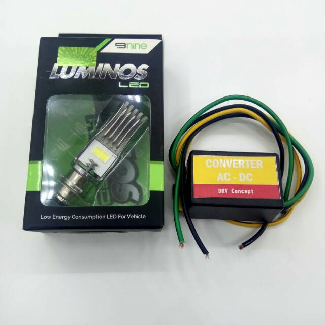 LAMPU MOTOR LED H6 LUMINOS + CONVERTER ACDC MOTOR