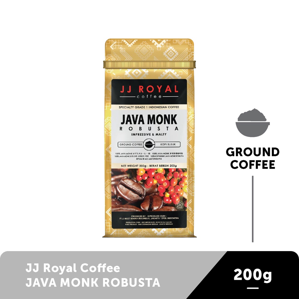 

JJ Royal Coffee Java Monk Robusta Ground Bag 200g (Bubuk)